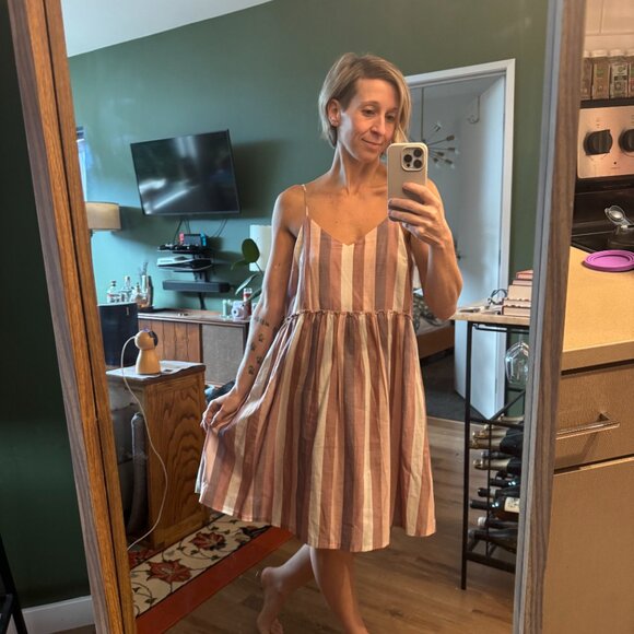 Madewell Ruffle-Waist Babydoll Cami Dress Size Small - Picture 4 of 5